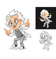 crazy old man professor vector image vector image