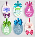 easter emblem with bows vector image