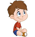 sitting boy vector image vector image