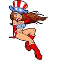 pretty fourth of july girl vector image