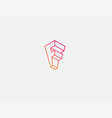 abstract geometric linear red logo icon 3d letter vector image