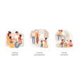 family happy moments isolated cartoon vector image vector image