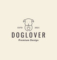 line negative space with cute dog logo symbol vector image