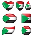 palestine flag in various shape glossy button vector image