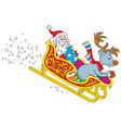 santa claus and reindeer vector image