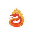 creative red dragon flame fire logo design vector image