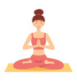 meditating woman girl in lotus position vector image