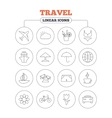 travel icons ship plane and car transport vector image