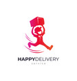 happy delivery logo vector image