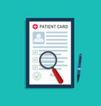 patient medical card report about health record vector image