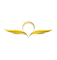 winged celestial golden swoosh symbol design vector image