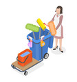 3d isometric flat set of hotel services vector image
