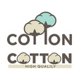 cotton labels or logo for pure 100 percent natural vector image