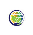 earth climate with hand and tree vector image
