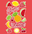 juicy fruit sticker vector image vector image