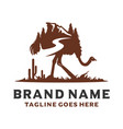 ostrich and mountain logo designs vector image vector image