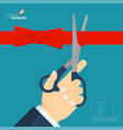 red ribbon cutting vector image vector image