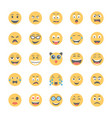 smiley flat icons set 7 vector image