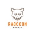 cute raccoon animal line cartoon necklace logo vector image vector image