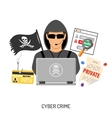 cyber crime concept with hacker vector image