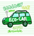 green ecology car vector image vector image