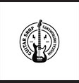 guitar logo design stock vector image vector image