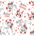 seamless pattern with faces bunny and squirrel vector image vector image