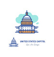 united states capitol icon thin line art colorful vector image vector image