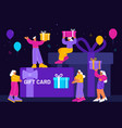 gift card customers care and loyalty program vector image