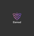 abstract butterfly and heart line logo design vector image vector image