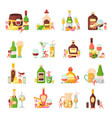 alcoholic cocktails flat icons vector image vector image
