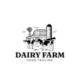 country side dairy farm business logo design vector image