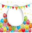 easter holiday background with color eggs vector image