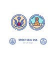great seal united states line icon vector image vector image