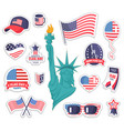 happy american flag day bright stickers collection vector image