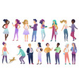 set of young male and female people vector image