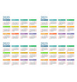 2020 2021 2022 2023 calendar print template vector image