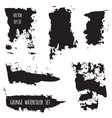 dark black grunge watercolor ink texture set vector image