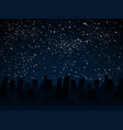 starry sky night houses street town city vector image