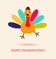 funny turkey bird for happy thanksgivin vector image