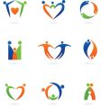 stylized people icons vector image