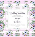 watercolor floral wedding invitation vector image