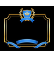laurel wreath gold icon shield frame vector image vector image