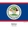 national flag of belize with correct proportions vector image vector image