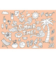 summer fun hand drawn doodles sketch vector image vector image