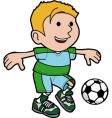 boy playing soccer vector image vector image