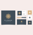 creative elegant flower with leaf element logo vector image vector image