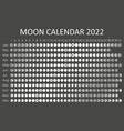 2022 moon calendar astrological design vector image
