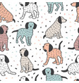 childish seamless pattern with dogs cute baby vector image vector image