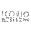 hand drawn spiral springs set doodle flexible vector image